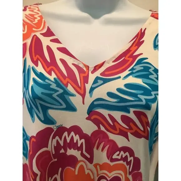 DIANE von FURSTENBERG ”KADEN” KNIT SILK FLORAL PRINT OVER THE HEAD STYLE DRESS 8 - Picture 10 of 11